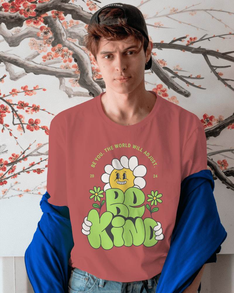 Man In Blue Jacket Tshirt Mockup