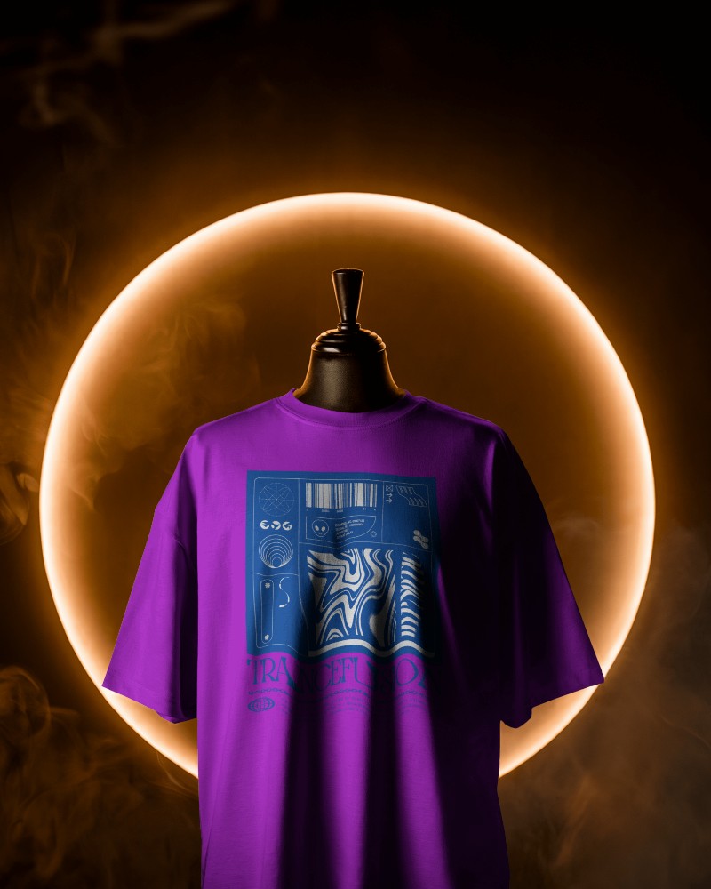 Dramatic Backlit T Shirt Mockup Hanging On Mannequin With Glowing Halo Light And Dark Moody Background