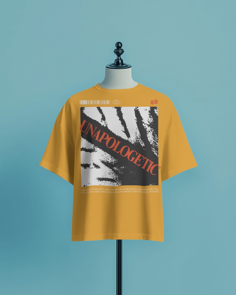 Mannequin Display T Shirt Mockup Against Minimal Aqua Background Simple And Clean Design Focus