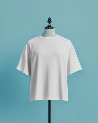 Mannequin Display T Shirt Mockup Against Minimal Aqua Background Simple And Clean Design Focus