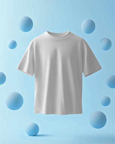 Floating T Shirt Mockup Modern Design With 3D Bubble Background