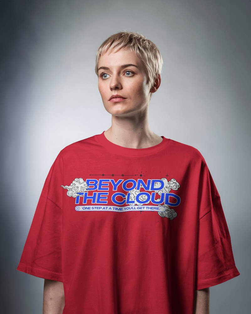 Studio T Shirt Mockup Female Model Simple Look With Neutral Background