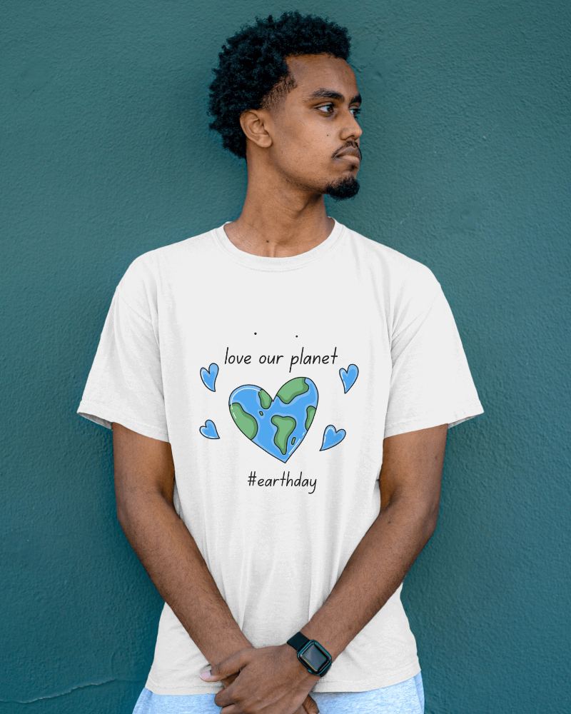 Man Tshirt Mockup With Green Wall Behind