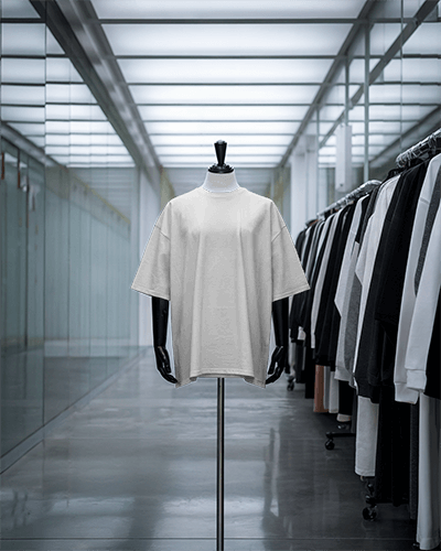 Retail Space T Shirt Mockup On Mannequin Bright Modern Setup