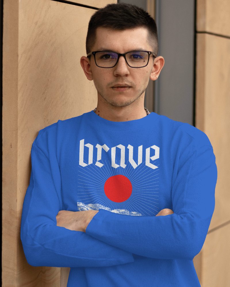 Man With Glasses Tshirt Mockup Full Sleeve