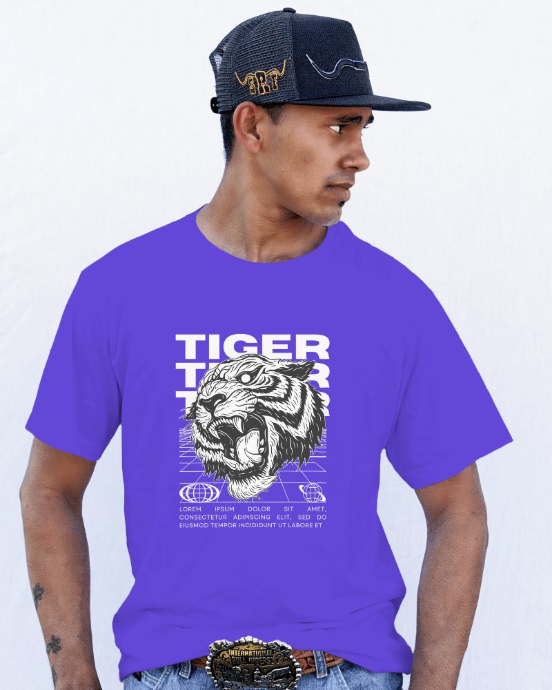 Man With Denim Cap And Jeans Tshirt Mockup