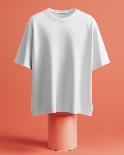 Modern Studio T Shirt Mockup Clean White Tee On Elevated Pedestal With Warm Tones 0594
