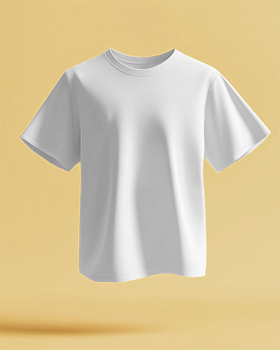 Modern Studio T Shirt Mockup Airborne Presentation With Warm Lighting 0608