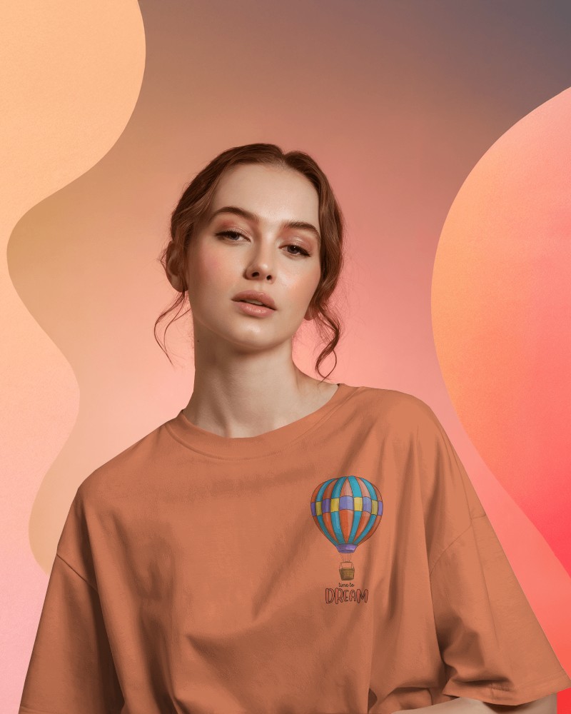 Fashion Forward T Shirt Mockup Dreamy Aesthetic With Fluid Shapes And Warm Tones 0611