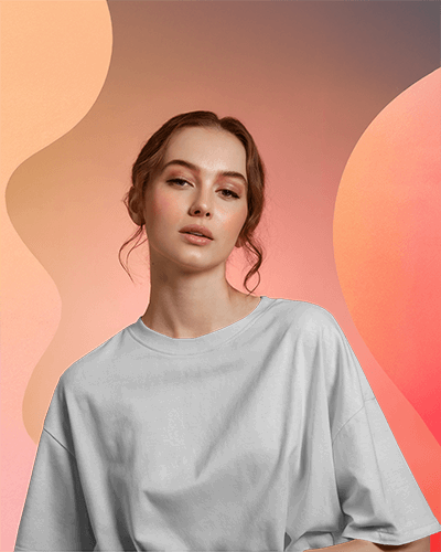 Fashion Forward T Shirt Mockup Dreamy Aesthetic With Fluid Shapes And Warm Tones 0611