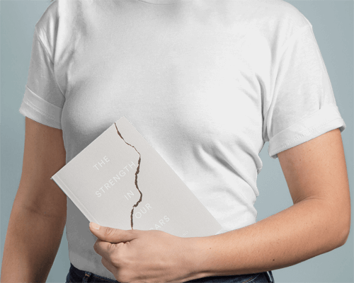 Woman Tshirt Mockup With Book