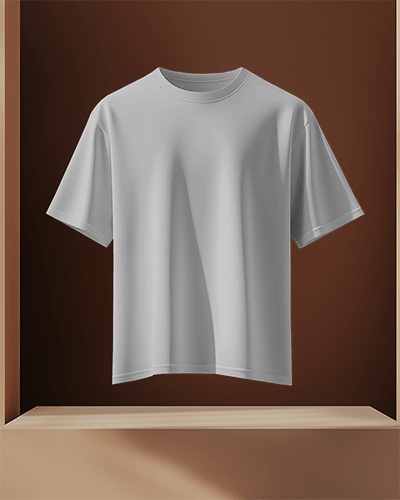 Floating T Shirt Mockup In Wooden Display Frame With Warm Brown Tones Elegant And Minimalist Presentation 0626