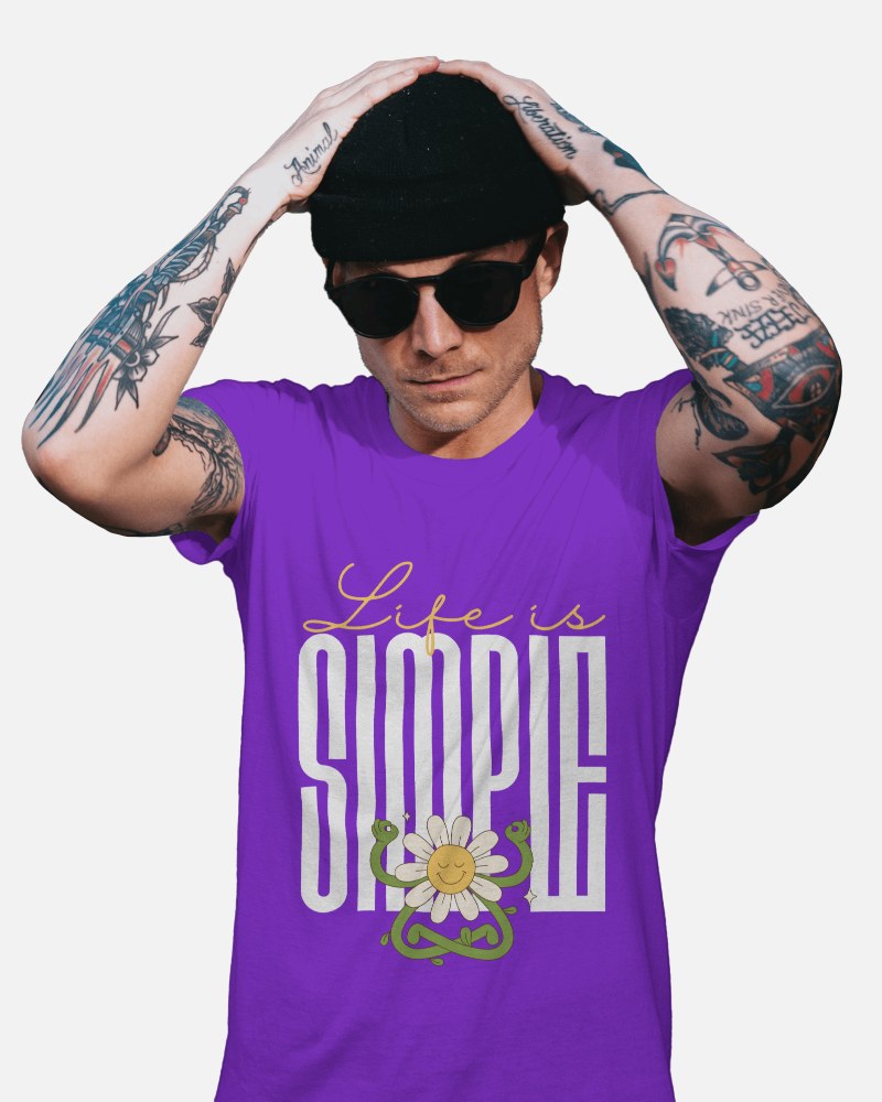Man Tshirt Mockup With Hands On Cap