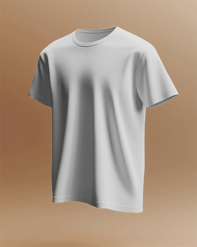 Floating Classic T Shirt Mockup Soft Light And Shadow On Warm Brown Gradient Background Minimal And Elegant Presentation 0636