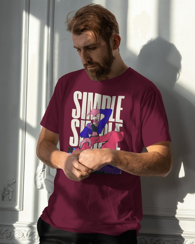 Man With Beard Tshirt Mockup Looking Intensely