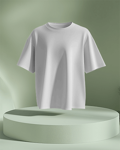Floating T Shirt Mockup Minimal Green Podium Soft Lighting Elegant Display 0644