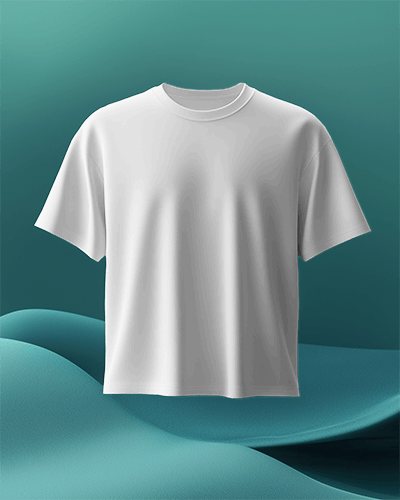 Floating T Shirt Mockup Soft Fabric Texture Minimalist Aesthetic Wavy Background Modern And Elegant Presentation 0651