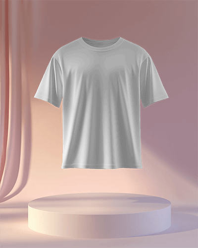 Elegant Floating T Shirt Mockup Soft Draped Fabric Pastel Curtain Backdrop Luxurious And Minimalist Display 0653