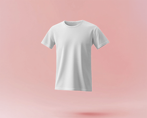 Floating White T Shirt Mockup Minimalist Soft Pink Background Clean And Elegant Design Presentation 0659