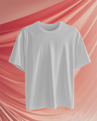 Oversized T Shirt Mockup Soft Fabric Folds In Dramatic Red Backdrop High End Fashion Presentation 0663