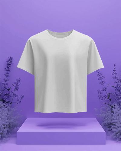 Premium T Shirt Mockup Hanging In Fantasy Inspired Lavender Setting Ethereal And Creative Display 667