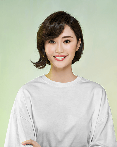 Fresh Soft Light T Shirt Mockup Female Model Smiling In Pastel Green Background Clean And Modern Look 0673