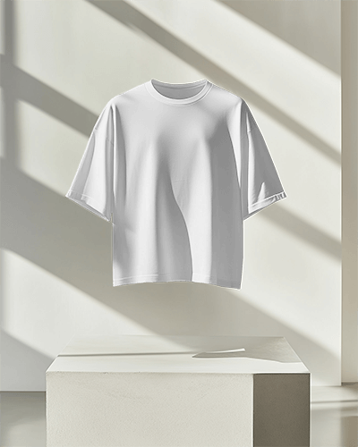 Sunlit Minimalist T Shirt Mockup Floating Display Soft Shadow Aesthetic Modern Elegant Presentation 0675