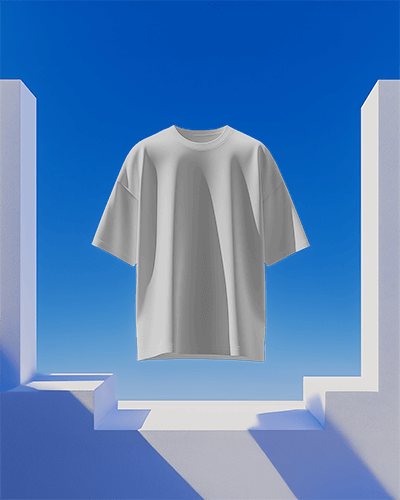 Floating T Shirt Mockup Dreamy Blue Sky Minimalist Architecture Modern Elevated Display 0677