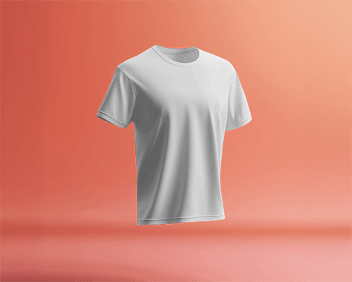 Floating T Shirt Mockup Soft Coral Background Clean And Modern Minimalist Design 0685