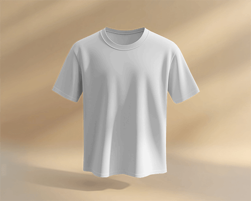 Suspended T Shirt Mockup Warm Toned Backdrop Gentle Lighting Premium Studio Presentation 0689