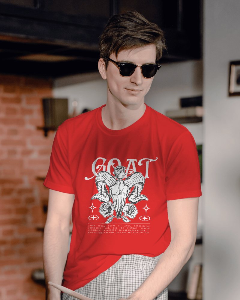 Drummer Tshirt Mockup With Sunglasses