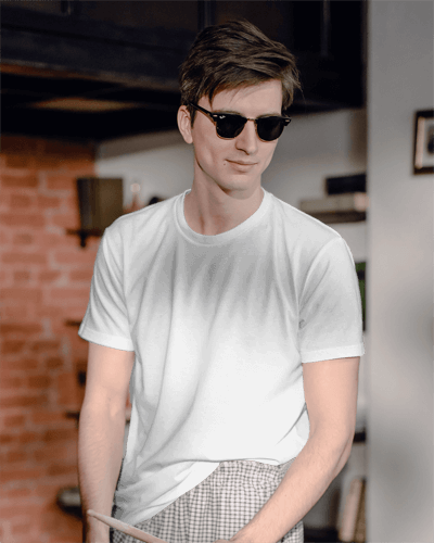 Drummer Tshirt Mockup With Sunglasses