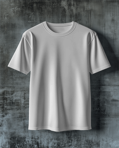 Industrial Hanging T Shirt Mockup Minimal Design Against Textured Dark Concrete Wall Moody And Modern Aesthetic 0713