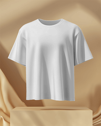 Elegant Draped T Shirt Mockup Luxurious Golden Fabric Background Soft Lighting Premium And Sophisticated Presentation 0715