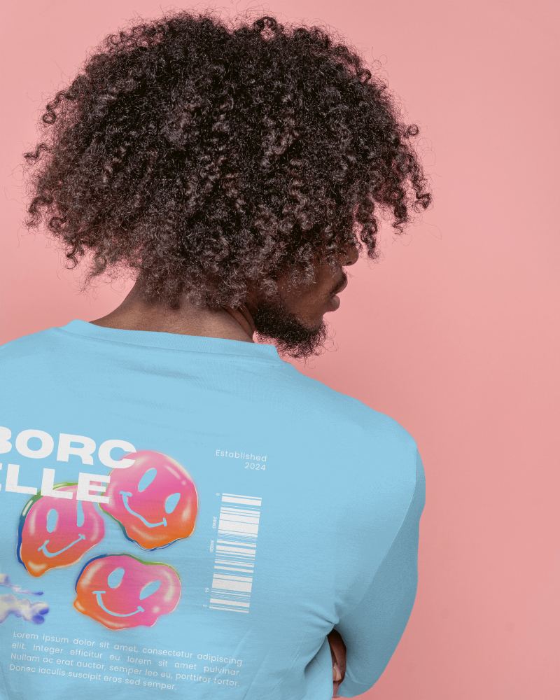 Back Tshirt Mockup Full Sleeve African Man