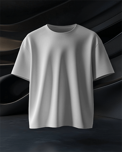 Sleek Futuristic Floating T Shirt Mockup Minimal White Tee On Dark Sculptural Backdrop 0729