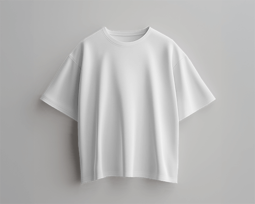Minimalist Hanging T Shirt Mockup Front View On Light Gray Background Soft Shadows And Clean Modern Presentation 0733