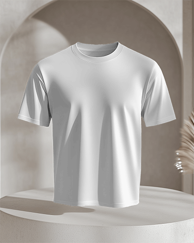 Aesthetic Archway T Shirt Mockup Minimalist Floating Tee In Soft Neutral Lighting Elegant Modern Interior Serene And Luxurious Display 0747