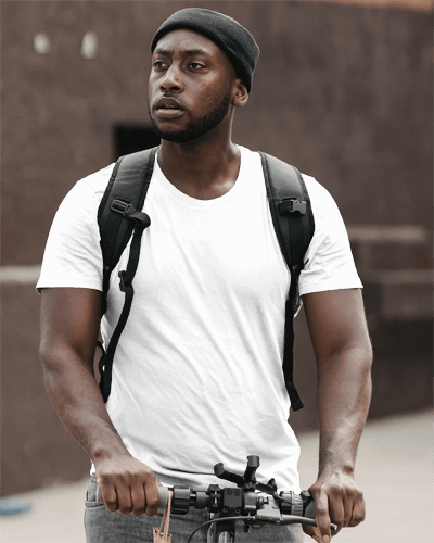 Tshirt Mockup Of Man On Bicycle