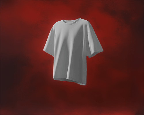 Floating T Shirt Mockup Moody Red Smoky Background Dramatic Lighting Modern And Edgy Aesthetic 0810