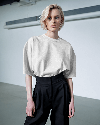 Cool Vibes Brown Tshirt Mockup Female Model Graphic Tee Street Fashion