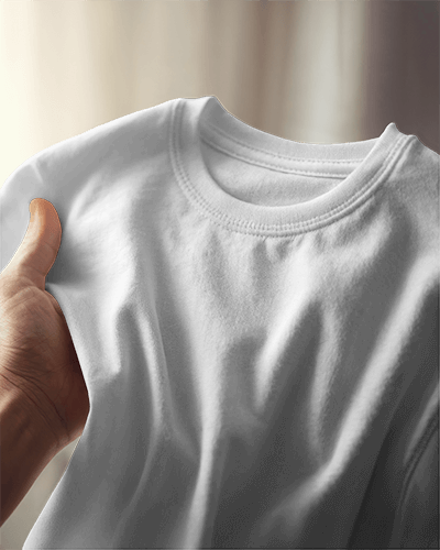 Soft Lit Blank White Unisex Round Neck T Shirt Mockup Hand Holding White Tee Close Up Cozy And Minimalist Aesthetic 0820