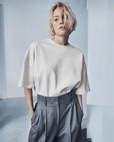 Inspirational Pink Tshirt Mockup Female Model Dream Believe Graphical Casual