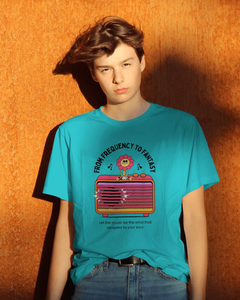 Young Man In Tshirt Mockup In Noon