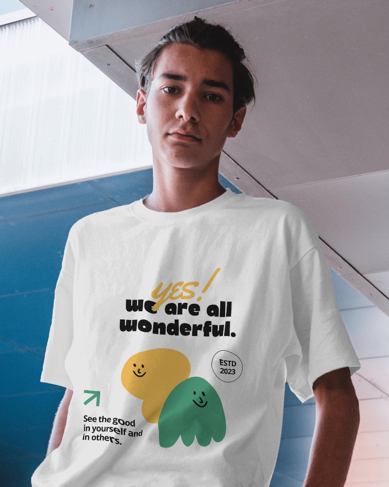 Closeup Shot Tshirt Mockup Of Teenager