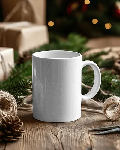 Home Productive Mug Mockup Basic Light Green Ceramic Mug On Well Lit Desk In A Functional And Welcoming Working Space