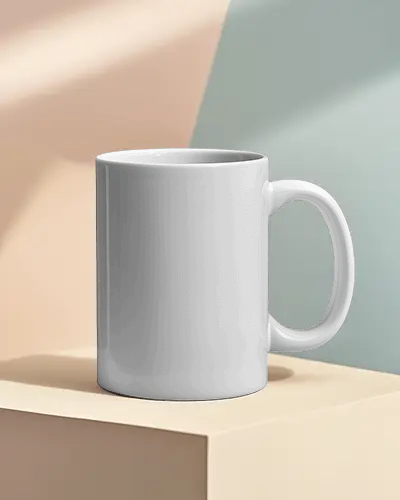 Ceramic Mug Mockup Empty Surface Template Flat Lay Presentation Kitchenware