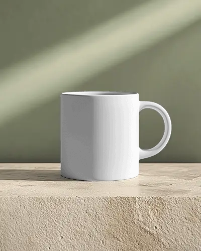 Minimal Coffee Cup Mockup Empty Surface On Delicate Pedestal Modern Homeware Presentation