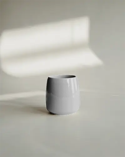 Ceramic Mug Mockup On Minimalist Background For Custom Design Display Projects