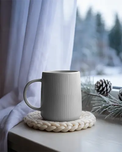 cozy-winter-mug-mockup-on-knitted-coaster-by-frosted-window-and-pinecone-decor